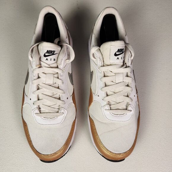 Nike Air Max 90 SC Womens Size 9.5 (CW4554-107) White/Metallic Gold/Silver - Picture 2 of 11